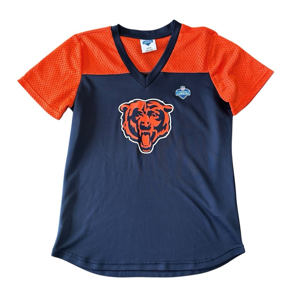NFL Scouting‎ Combine Blue & Orange Mesh Chicago Bears Shirt Small